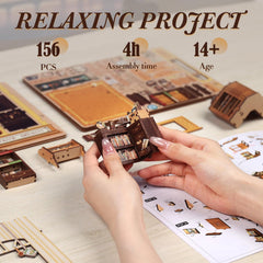 Fsolis Book Nook Kit miniature frog detail adds whimsy