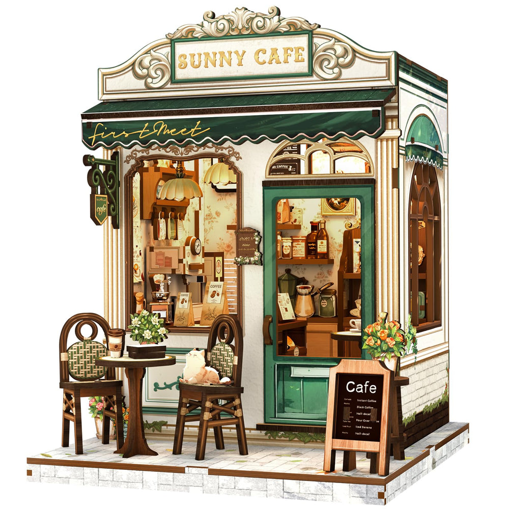 Fsolis Book Nook Kit Sunny Cafe front view for a cozy reading corner