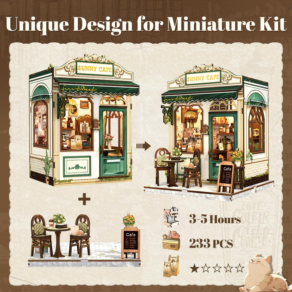 Fsolis Book Nook Kit Sunny Cafe in-progress setup for beginners