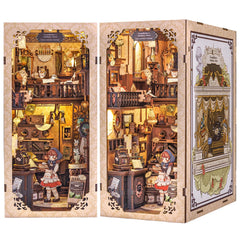 Fsolis Book Nook Kit wooden miniature house shown for stylish shelf display