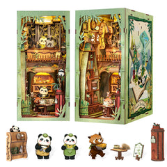 Fsolis Book Nook Panda Bookshop kit enhances bookshelf decor