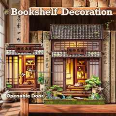 Fsolis Book Nook shelf decor idea encourages mindful crafting.