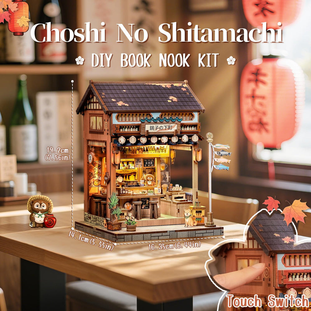 Fsolis Japanese Book Nook Kit assembly process shows beginner-friendly crafting steps.