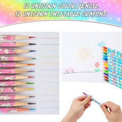 FTBox art set with markers, pencils, and crayons for versatile coloring projects