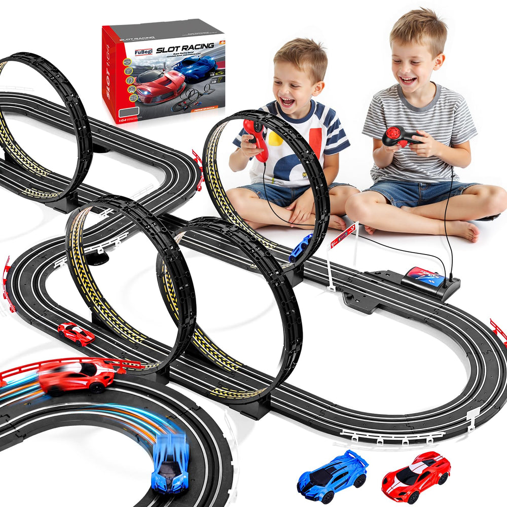 FuBegi Slot Car Track 23ft layout for extended, family-friendly racing sessions.