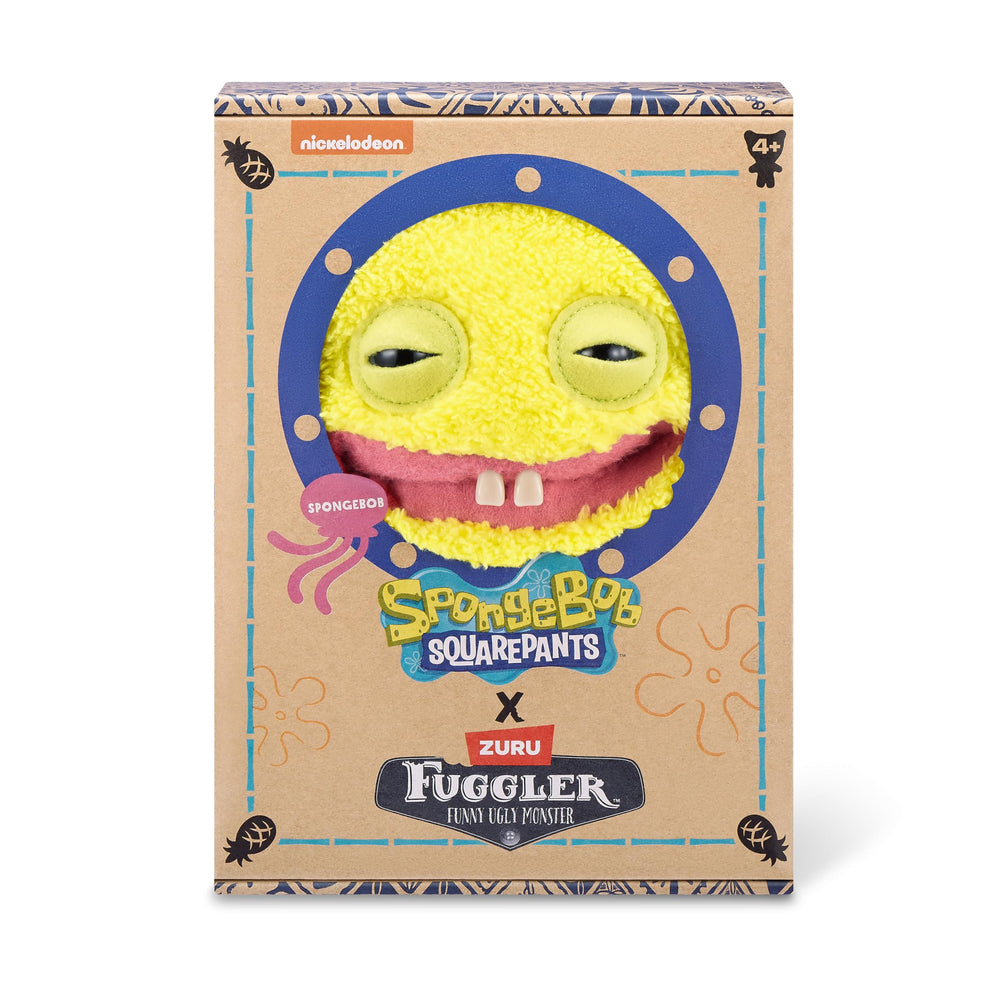 Holdable 9in Fuggler SpongeBob plush offers soft touch and on-the-go fun.