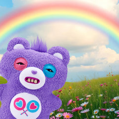 Fuggler Care Bears 9-inch plush fabric close-up highlights ultra-soft texture.