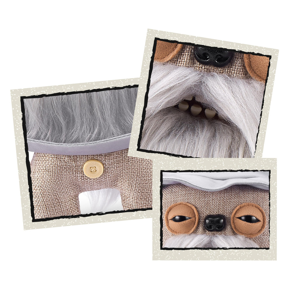 Soft plush Gandalf Fuggler in a playful mischief pose.