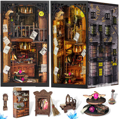 Fuiltee DIY Book Nook Kit with wand shop LED lighting enhances shelf ambience