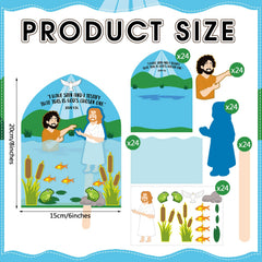 Fullhawl Bible craft stickers depicting baptism for interactive storytelling in class.