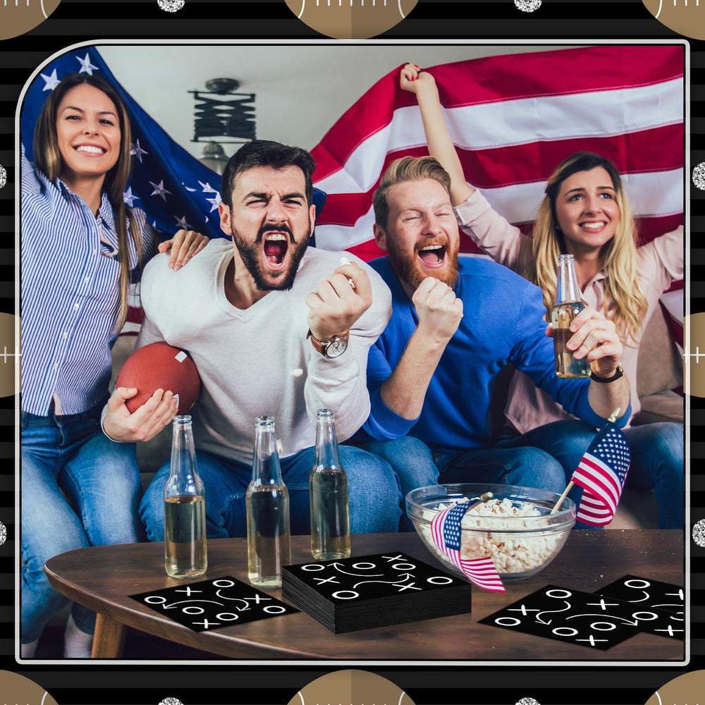 Fullhawl sports party napkins add realistic pattern to events.