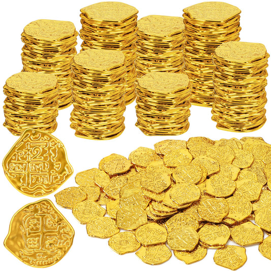 FULLIVE pirate coins 120-pc set for treasure hunt fun and party decor.