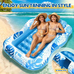 Fullive tanning pool lounger removable pillow provides adjustable comfort.