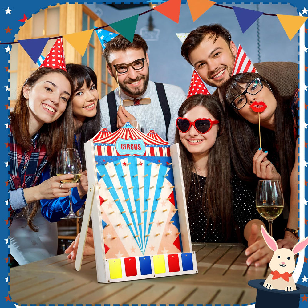 Fulmoon Disk Drop Game wooden carnival design highlights durable construction.