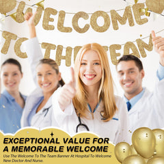 Fulmoon welcome banner decorating an office lobby or conference room