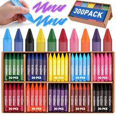 FUMILE 300-pack jumbo crayons in a box for easy storage and tidy coloring sessions.