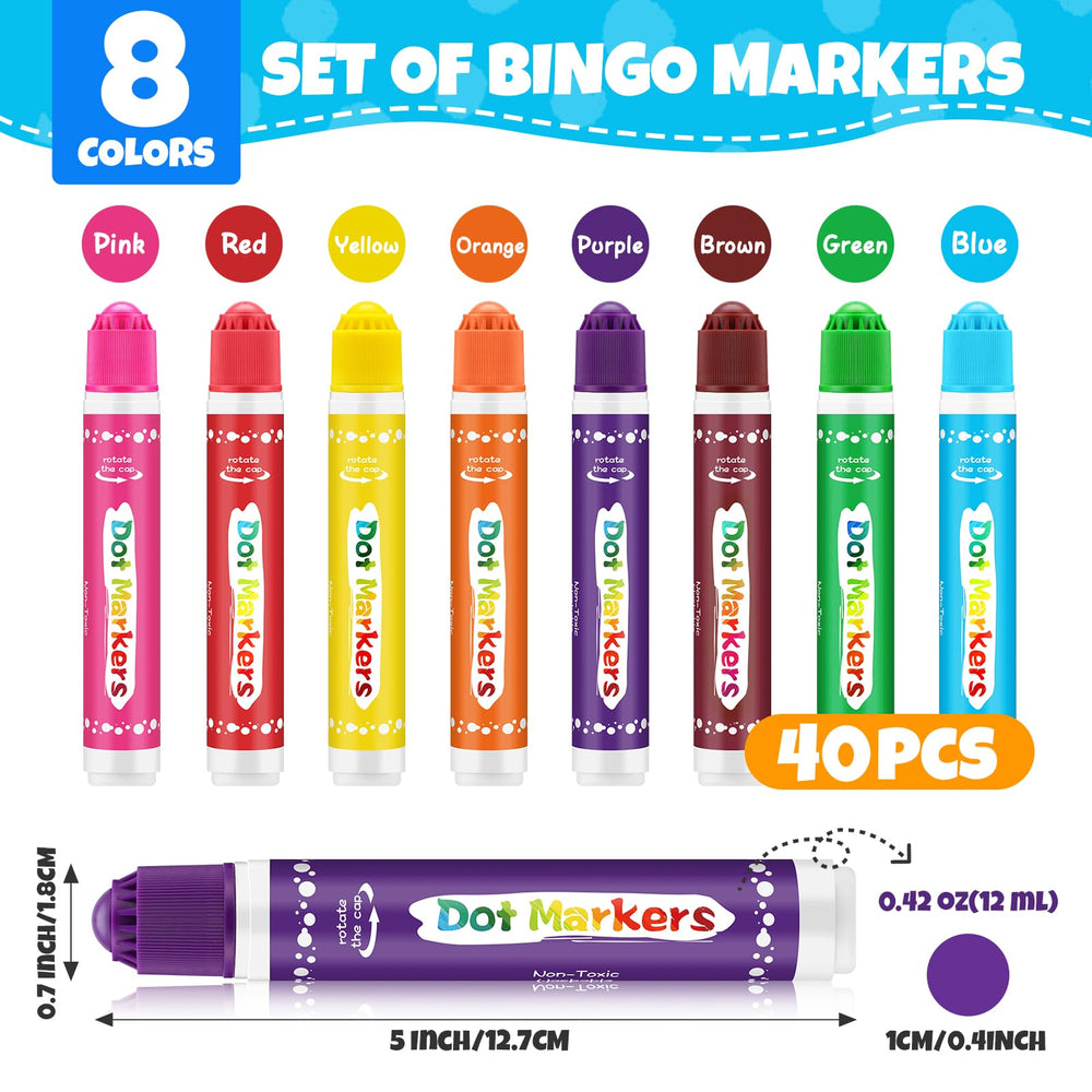 FUMILE bingo dabbers with easy grip for family game night.