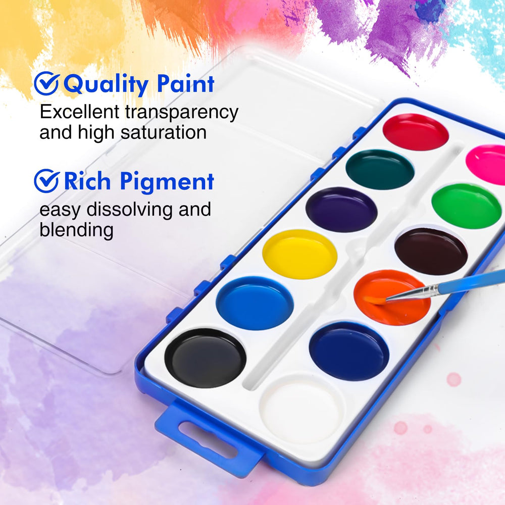 FUMILE sealed paint trays kept neatly for classroom or party use.