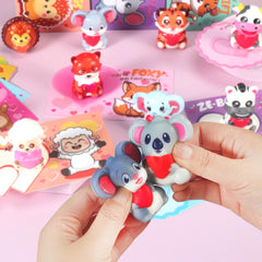 Fumogym cat heart squishy toy with vibrant hues for interactive play.