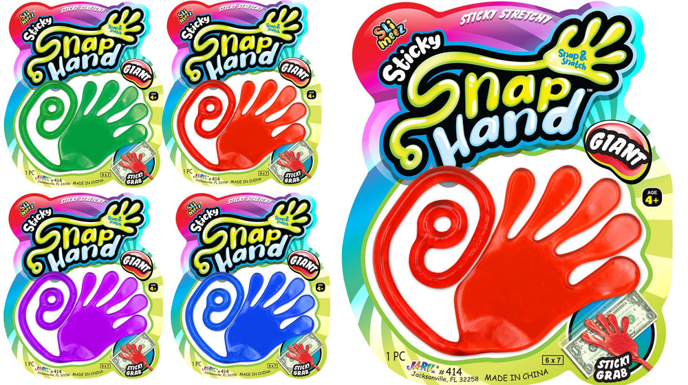 Fun a Ton Giant Snap Hands 4-pack in assorted colors for playful wall and surface fun
