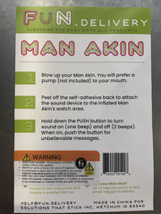 Man Akin serves as a playful divorce party prop for memorable moments.
