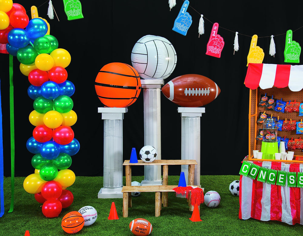 Durable vinyl construction and 30-inch size support lively outdoor play.