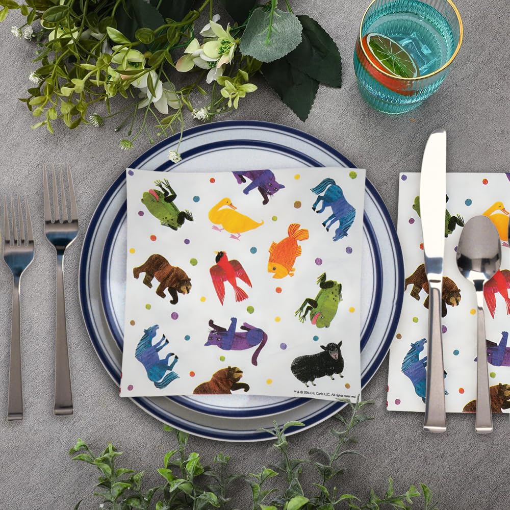 Fun Express Eric Carle Brown Bear party-tableware napkins brighten birthdays.