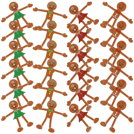 Fun Express gingerbread bendables in a 4-inch pose for imaginative play.