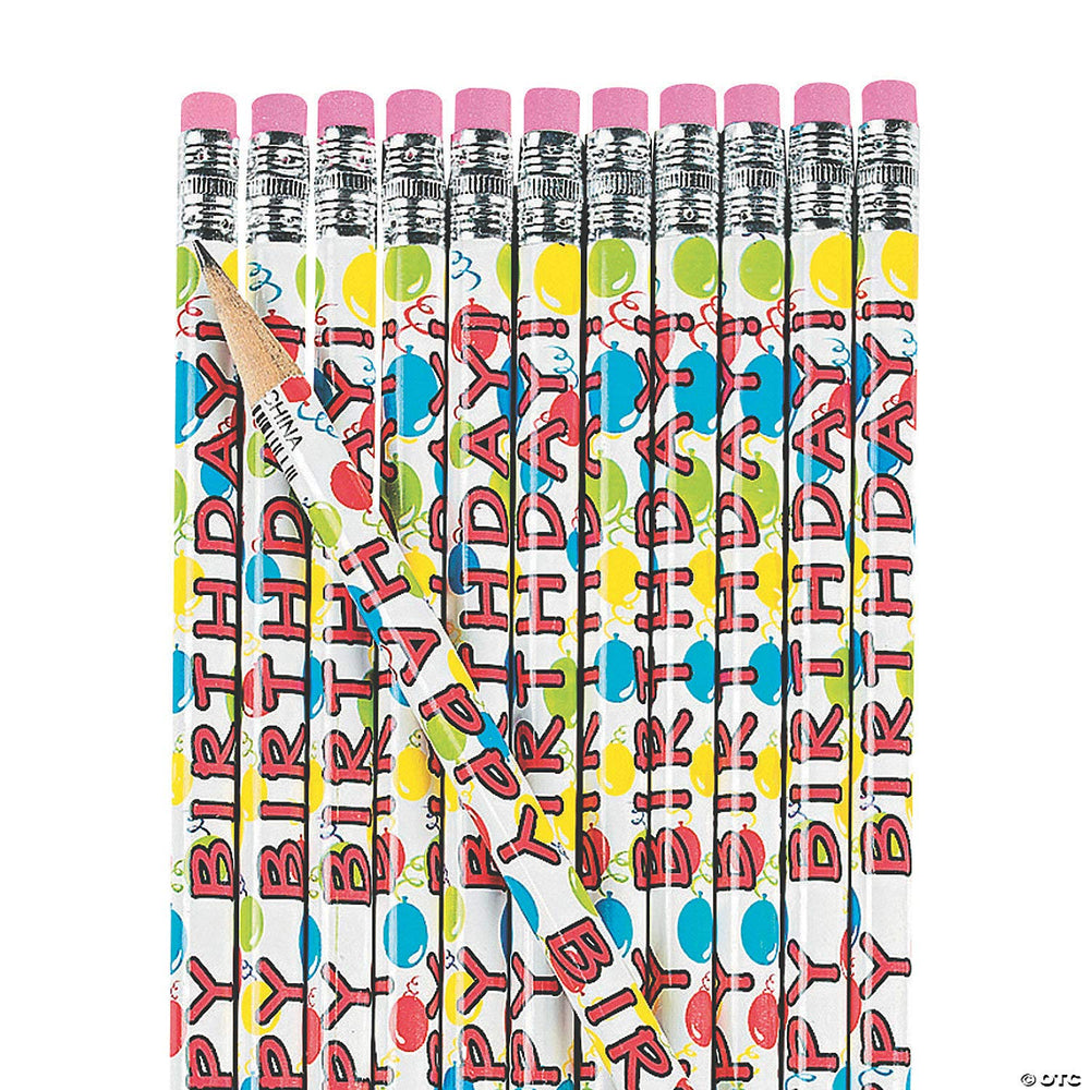 Fun Express Happy Birthday Pencils with colorful wraps for festive classroom celebrations.