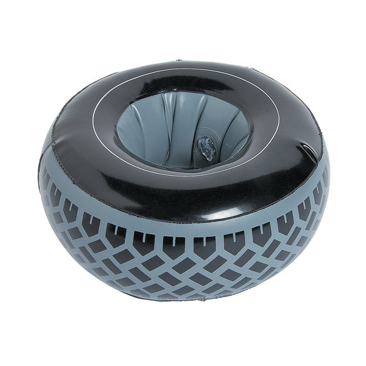 Fun Express inflatable tire balloon 8-inch display for vivid race-themed table decor