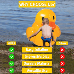 Fun Express quick-inflate duck enables fast setup at celebrations.