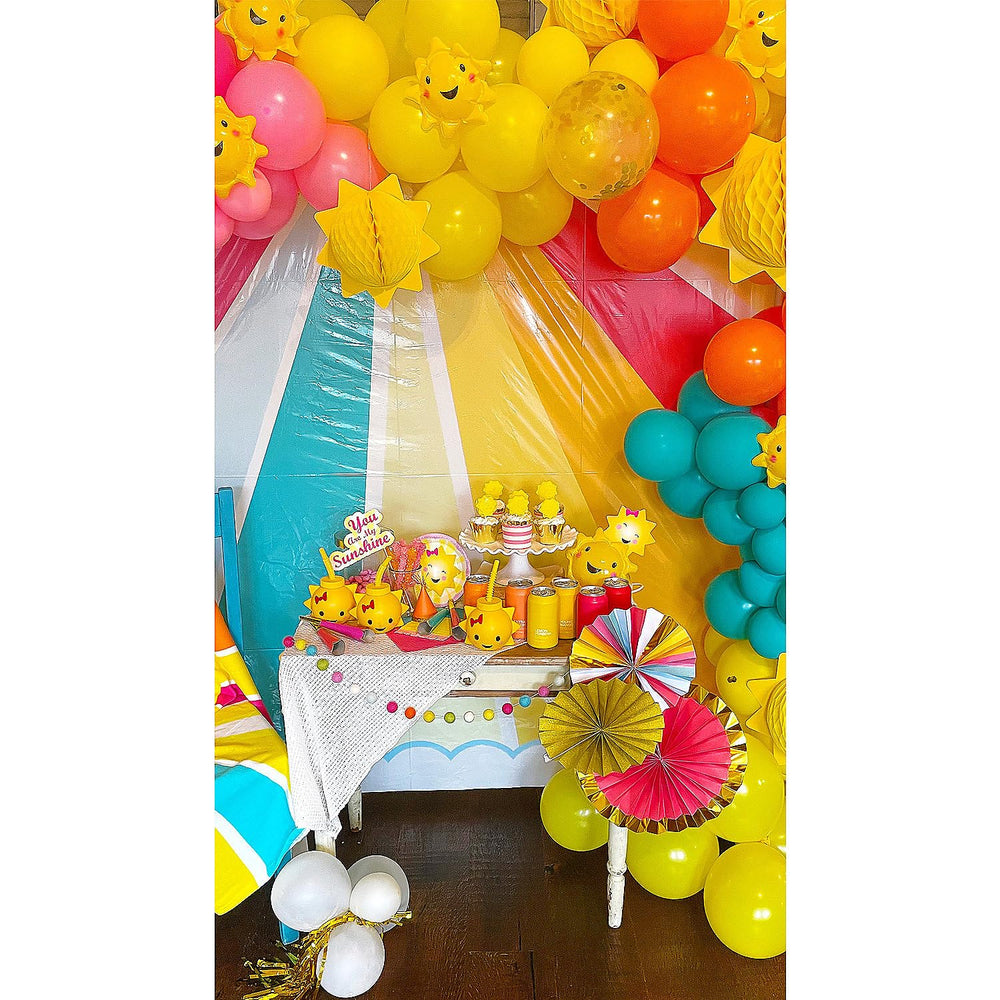 Fun Express You Are My Sunshine mini beach balls in pool scene, ideal for pool party play.