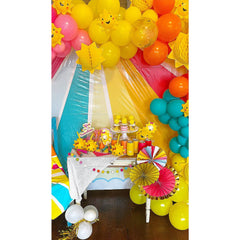 Fun Express You Are My Sunshine mini beach balls in pool scene, ideal for pool party play.