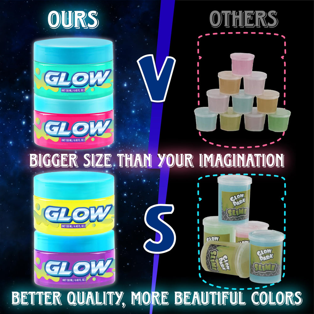FUN KIDZ blue glow slime bottle delivers neon color fun after dark