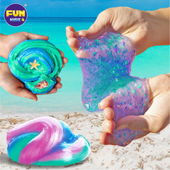FunKidz Mermaid Slime Kit color drops for customized slime textures and hues.