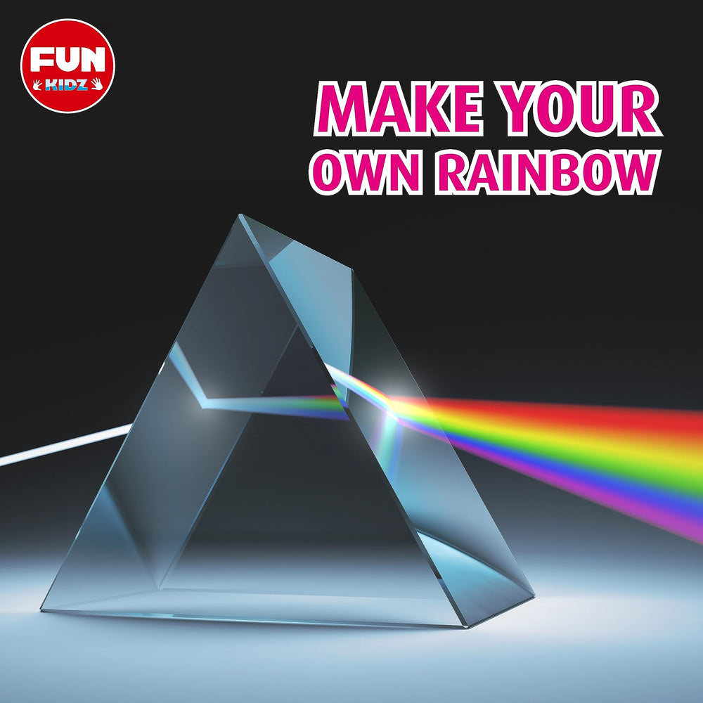 FUN KIDZ triangular prism light split demonstrates rainbow colors safely