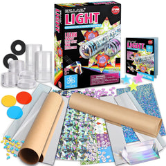 FUN KIDZ Twins Kaleidoscope Kit assembly shows two colorful optical devices for creative play