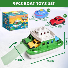 Fun Little Toys blue mini car boosts splashy transportation play.