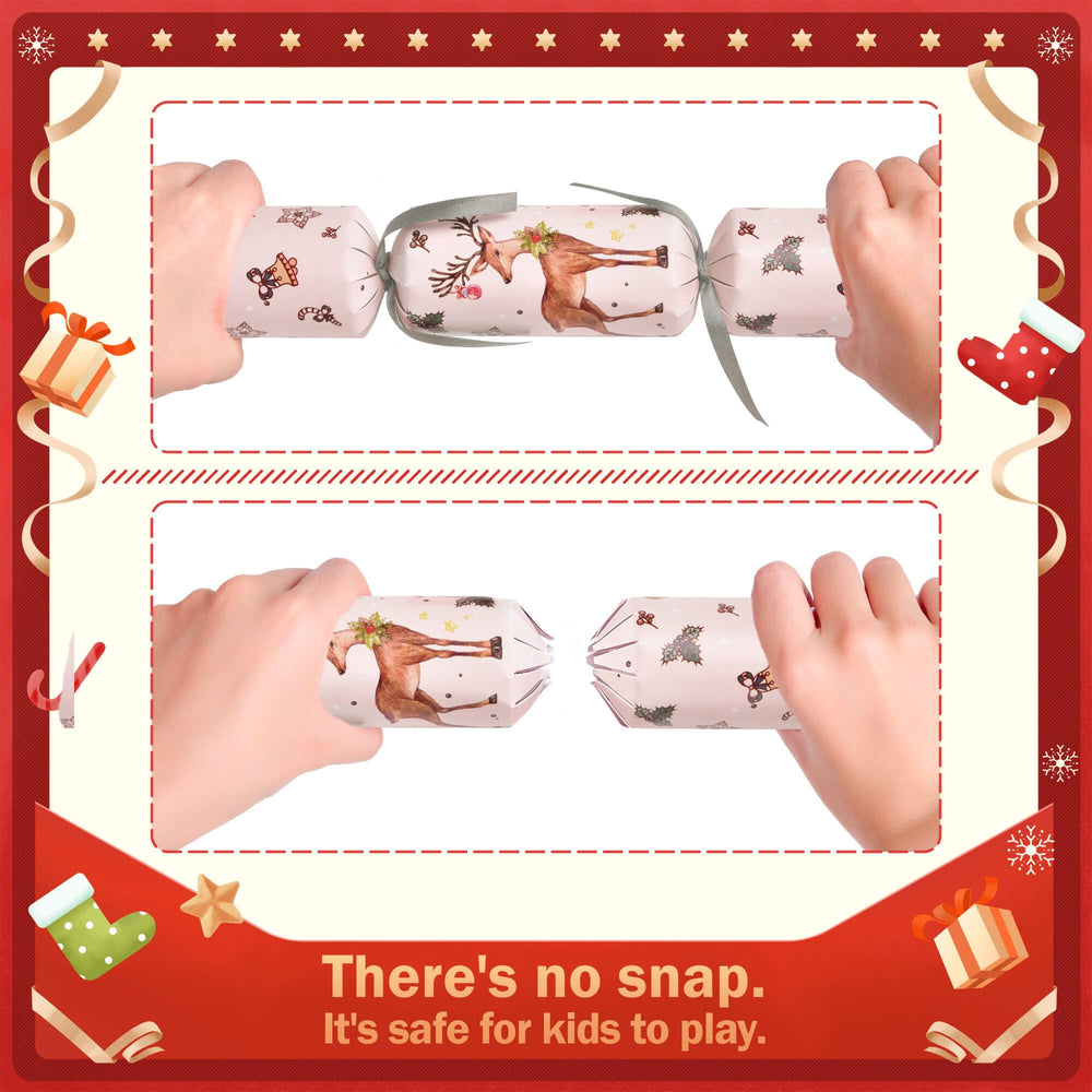 FUN LITTLE TOYS no-snap crackers close-up, safe family fun.