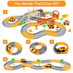 Funbud construction race track set 220+ pieces for varied configurations.