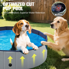 FunBy foldable dog pool folded for compact storage