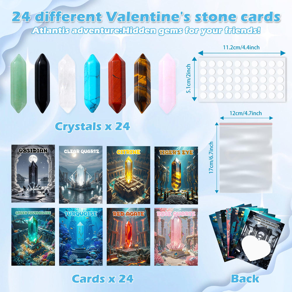 Funewest Clear Quartz crystal stone with a card for clear, thoughtful gifting