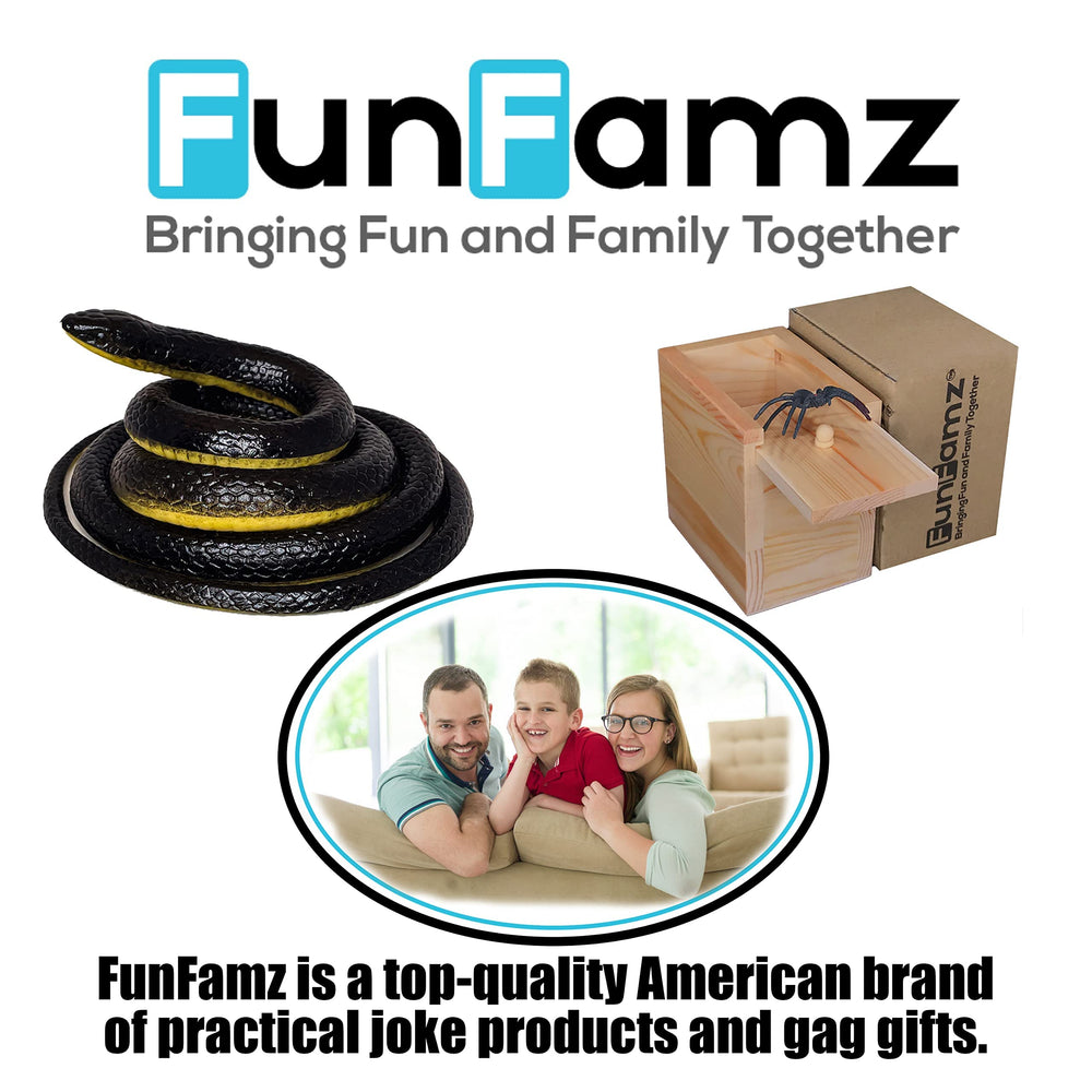 FunFamz practical joke snake, keeps birds away in gardens.
