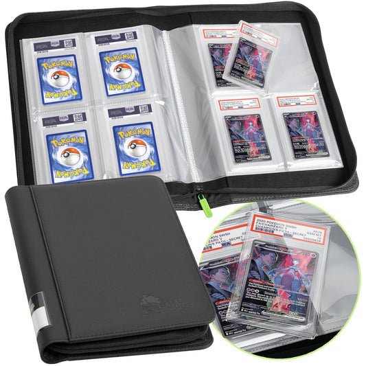 FunGuys graded card binder with 40 PSA slabs for collectors on the go.