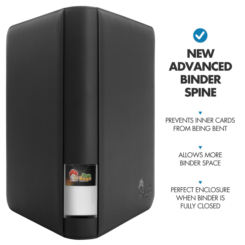 Compact, travel-ready FunGuys binder compatible with multiple card types.
