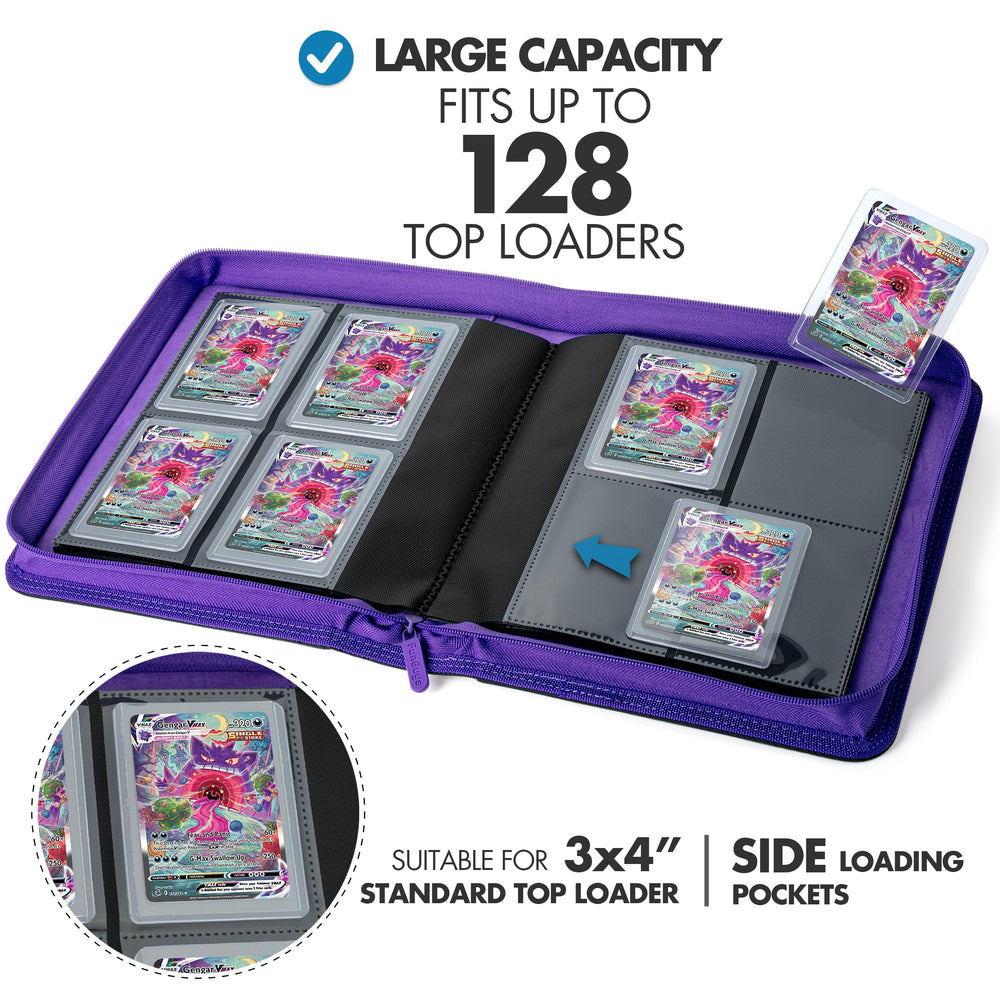 FunGuys Toploader Binder interior suede lining protects card surfaces.