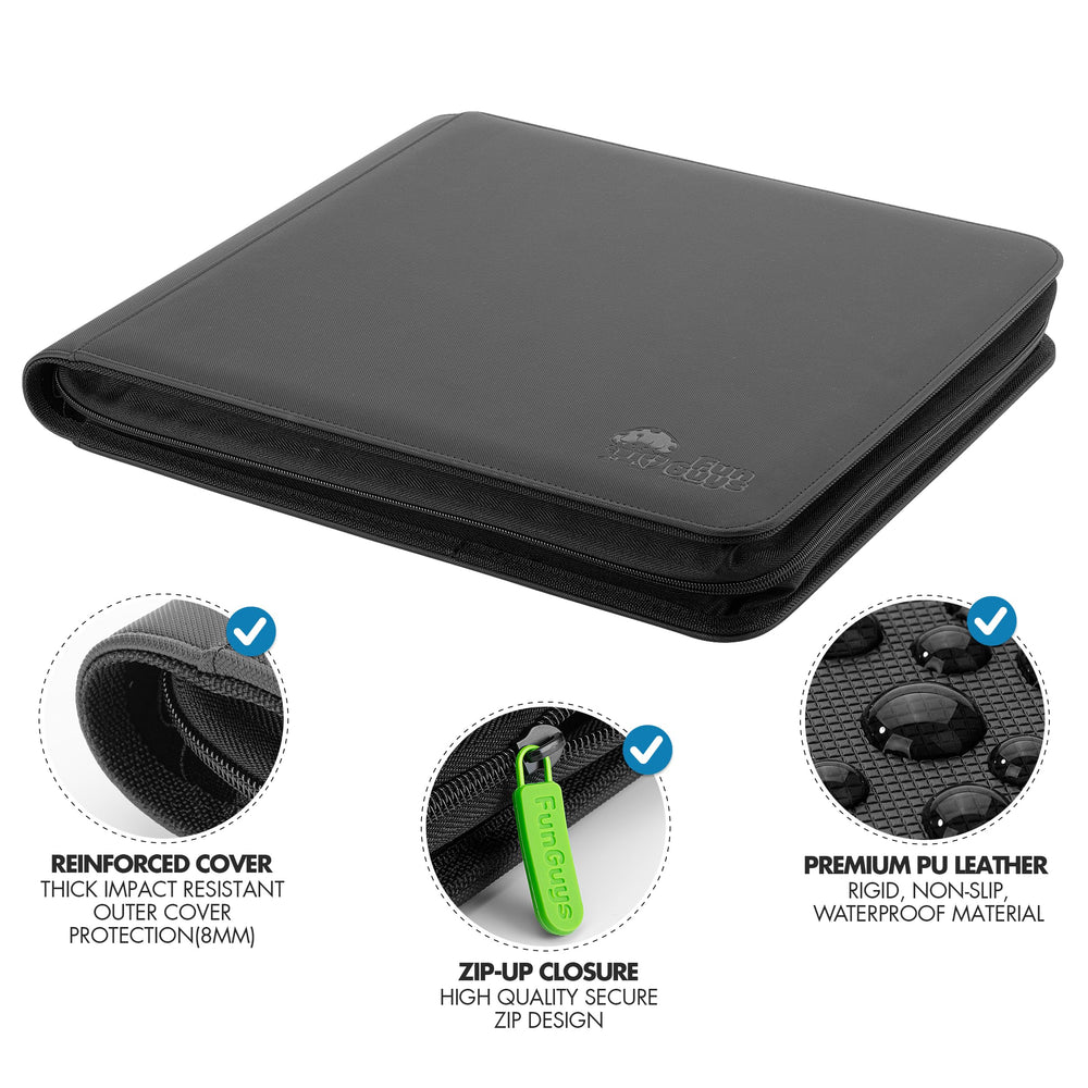 FunGuys Toploader Binder side-loading pockets secure cards during handling.