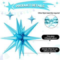 FunHot 22-inch explosion star balloon in orange brightens celebrations with warm accents.