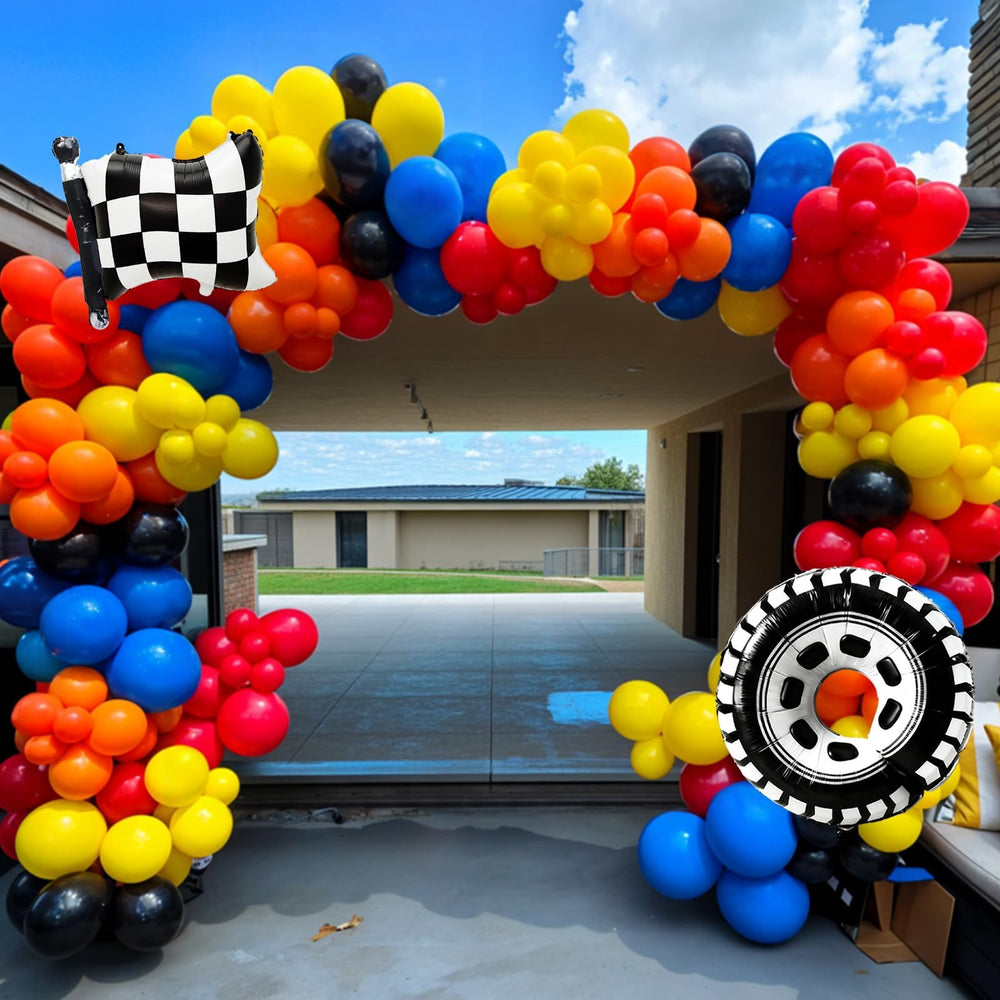 FunHot large foil checkered flag balloon as a focal point