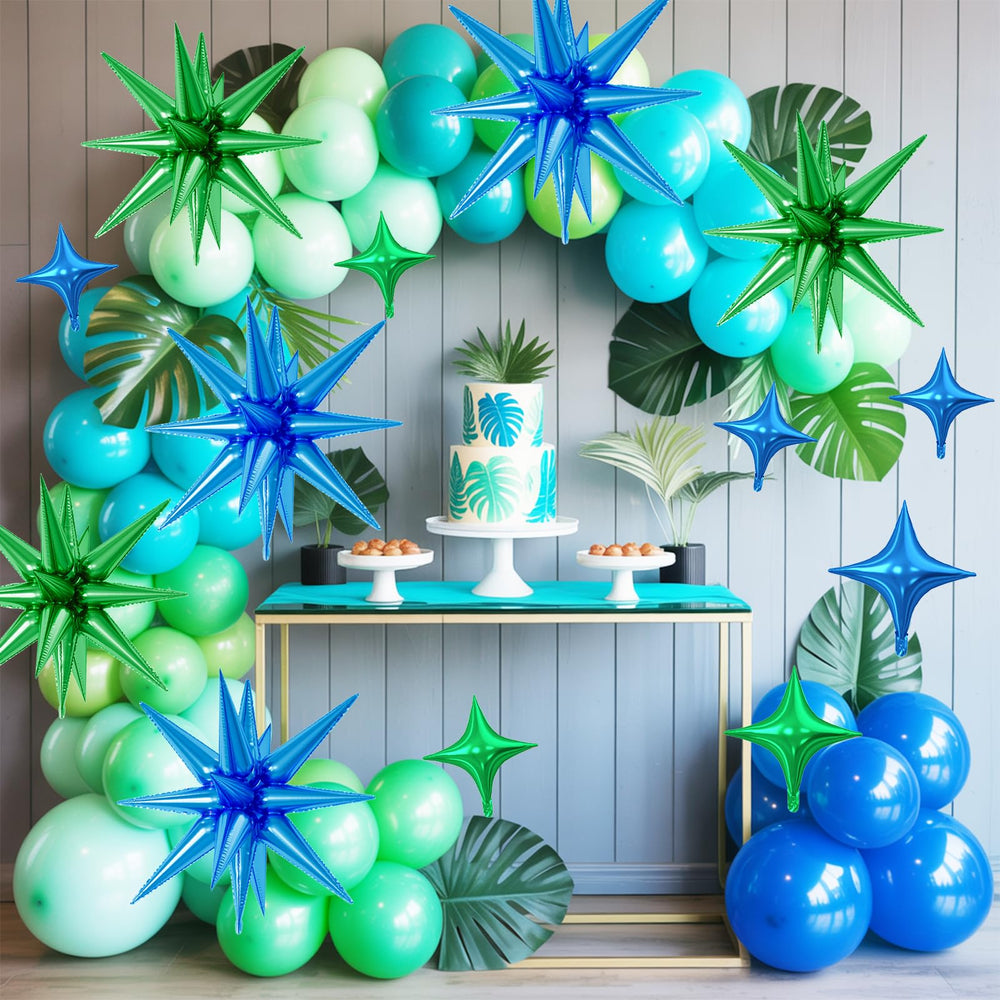 FunHot green four point star balloons 10 inch for wall decor